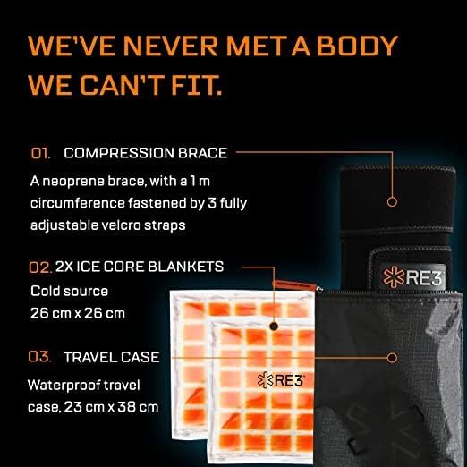 RE3 Ice Compression Pack pentru genunchi, braț și picior-folie de crioterapie puternică și eficientă cu compresie la rece pentru