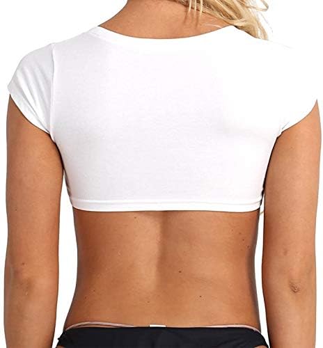 TAIKMD femei Bumbac tricouri maneca scurta Da Tati Crop Topuri Mini Sutien Bluze atletic Yoga Tees Cosplay Costum
