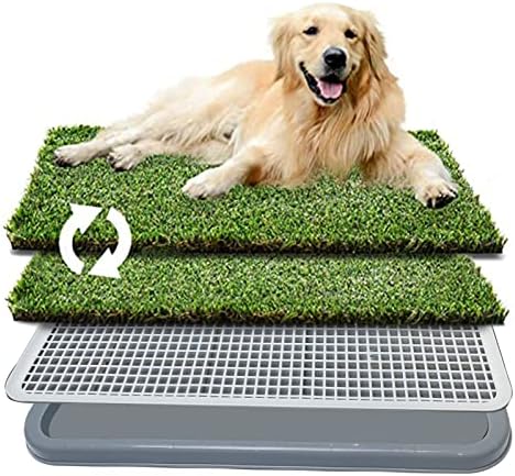 2 buc tampon de iarbă pentru câini, tampon de iarbă pentru câini cu tavă, iarbă artificială lavabilă pentru câini, tampon de
