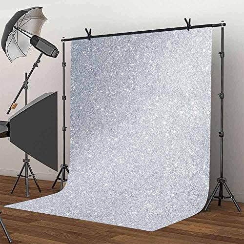 Fundal gri argintiu de 5x7ft, fundal elegant de fotografie romantică Studio Video recuzită CHE109 LELEZ