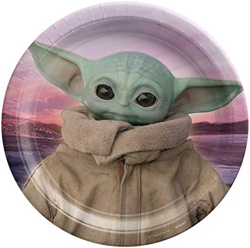Star Wars Yoda plăci rotunde de hârtie-9 | Multicolor / pachet de 8