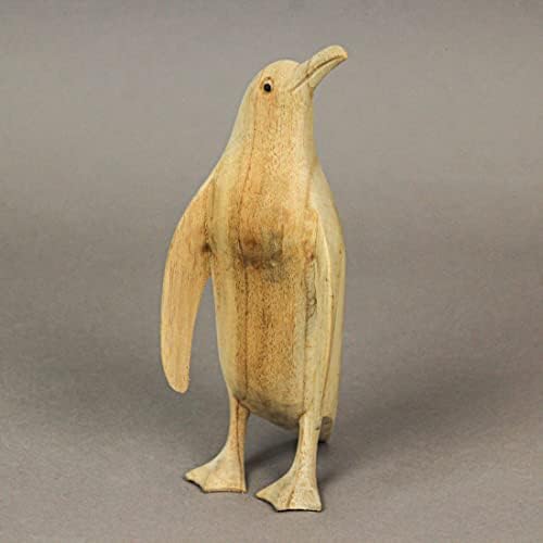 Lucruri2die4 set de 3 pinguin din lemn pinguin sculpturi sculptate manual decor pentru casă figurină raft