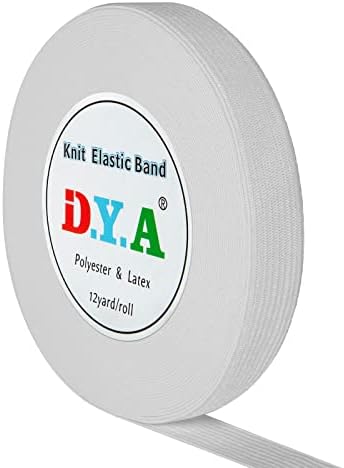 Benzi elastice DYA pentru cusut 0,6 Inch x 12 Yards tricot elastic Suveică elasticitate ridicată, 0,6 Inch x12 Yard x 1