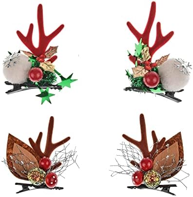 STHEJFB cerb Antlers Headband Crăciun Halloween pădure flori coroana Antlers urechi Headbandadult fata frumusete accesoriu