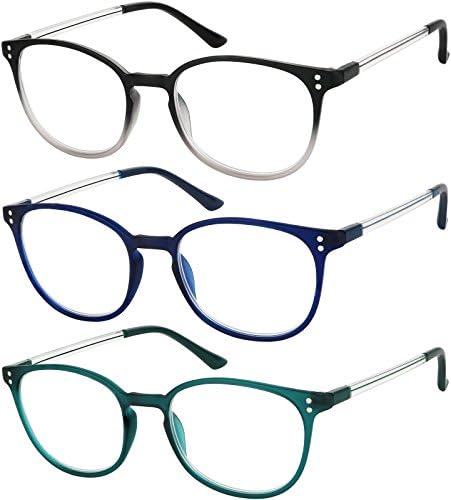 Ochelari de citit 3 perechi de cititori de culori elegante ochelari de modă pentru citirea bărbaților și femeilor