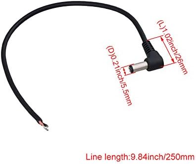 BQLZR 5.5mm x 2.1mm DC DC Power unghi drept conector cablu de cablu conector pentru mufa masculină pentru pachetul de camere