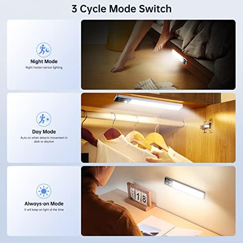 Lightbiz LED Closet Lights Motion Sensored, Under Cabinet Lights Wireless reîncărcabilă Dimmable, baterie alimentat operat lumina pentru dulap, dulapuri,dulap, dulap, hol