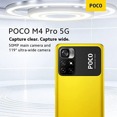 POCO M4 PRO 5G 64 GB 4 GB RAM Fabrica Deblocată cu pachet de încărcătoare rapidă auto - galben