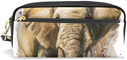 Top Carpenter elefant pictura creion caz pungă sac pentru machiaj birou scoala 1.7x0.75x0.5in
