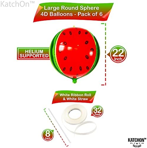 Katchon, 22 inch baloane cu pepene verde - pachet de 6, unul într -o decorațiuni de petrecere pepene | 360 grade 4d balon cu