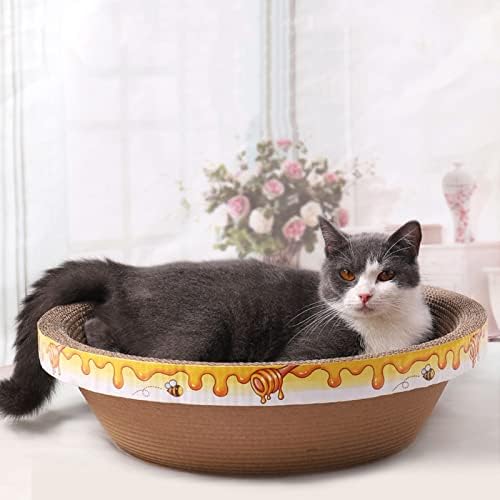 Scratcher Oval pentru pisici, tampon de zgârieturi din carton ondulat, canapea de pat pentru zgârierea pisicilor, placă de