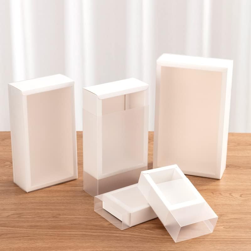 Crysdaralovebi 5pcs cutie de ambalare fereastra pvc Transparent carton alb afișare cutie cadou petrecere nunta bijuterii ciocolata