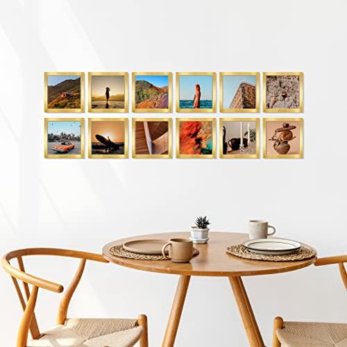 Cadre de imagine Lavie Home 4x4, rame clasice 4 de 4 imagini, cadru de lemn simplu proiectat set cu sticlă reală de înaltă