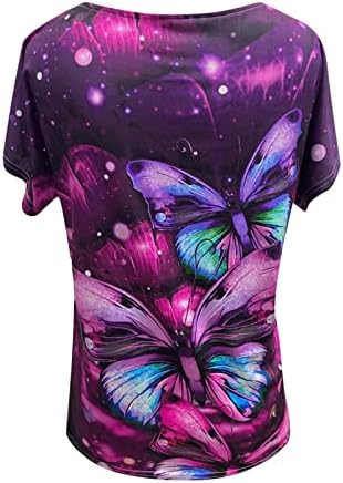 Fete tricou vara vara toamna bumbac cu mânecă scurtă vneck fluture picting tricou grafic floral pentru femei ef ef ef
