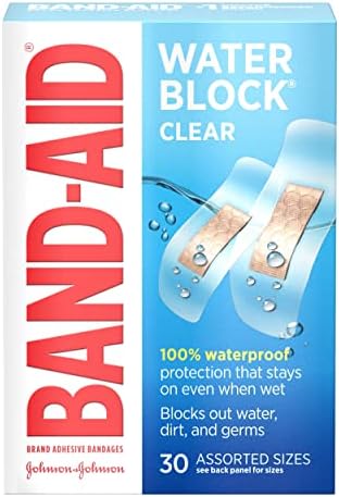 Band-Aid Brand Water Block Clear Water Watertil Bandaje adezive pentru îngrijirea rănilor de prim ajutor de tăieturi și resturi