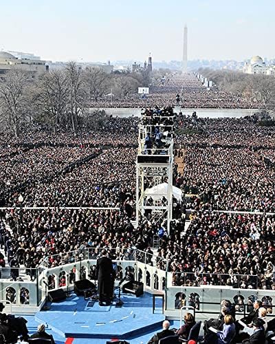 Președinte Obama Adresa inaugurală pentru a mulțime 11x14 tipărire foto cu halogenură de argint