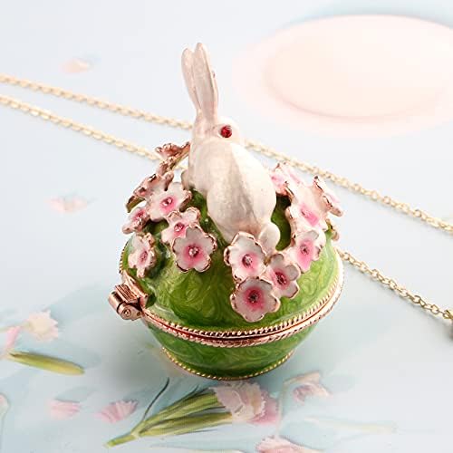 Xinkulas iepure pe floare Breloc cutie de bijuterii figurina decorativa animal suvenir caz
