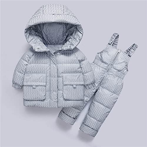 Snowsuit pentru copii pentru copii băieți 2022 Iarnă groasă cu glugă caldă cu glugă caldă pantaloni de zăpadă și jachete bib