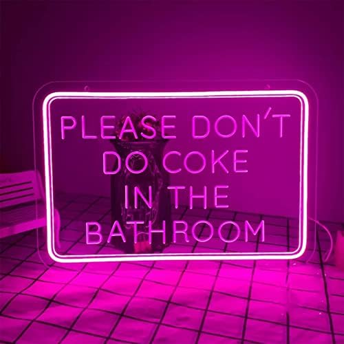 Neoniu Please Don't Do Coke Neon Sign Baie Bătă Artă de Artă Cameră de casă, Sign Sign Board Acrilic LED LED LUMINĂ LUMINĂ