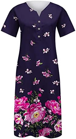 Rochii lmdudan maxi pentru moda de vară pentru femei cu mâneci scurte florale cu mâneci scurte kaftan rochii casual desăvârșite