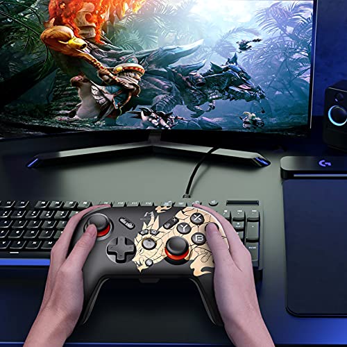 AKNES Monster Hunter Rise Switch Pro Controller, Gamepad Bluetooth fără fir pentru comutator / comutator OLED / comutator Lite