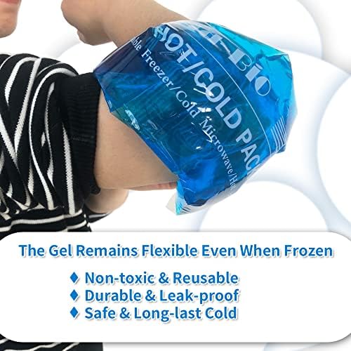 Pachete de gheață cu geluri mari pentru răniți reutilizabile Gel Cold Compress pentru umăr, genunchi, spate și gât - pachete