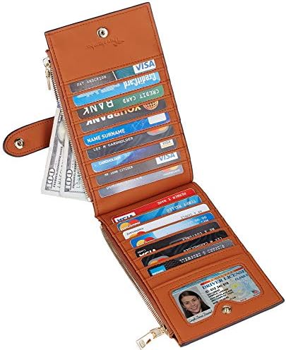 Travelambo femei Walllet RFID blocarea Bifold Multi Card caz Portofel Cu buzunar cu fermoar
