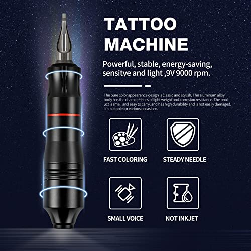 Tatuaj stilou Kit profesional Rotativ tatuaj Kit pentru incepatori 20PC tatuaj cartușe sfaturi 6pc tatuaj cerneală tatuaj Tip