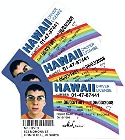 bA1 gag cadouri - fun McLovin Joke License ID Card 3 Pack-Funny gag cadou glumă-McLovin cărți de identitate pentru recuzită