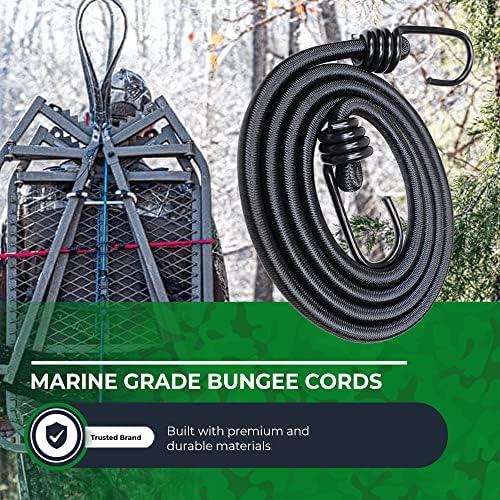 Cordon Bungee cu cârlige - Sgt Knots - Corduri Bungee de calitate marină cu 2 cârlige - Bungie grea - Curele de cablu Bunji - Bungees pentru legături de cravată, camping și mașini