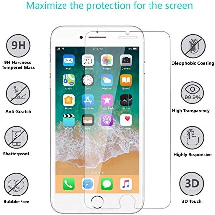 iPhone 8/7 Plus Ecran protector de sticlă, eTECH [3 Pack] Sticlă securizată Ecran Protector pentru Apple iPhone 8 Plus, iPhone