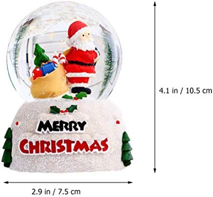 Adoofan Christmas Snow Glob Santa Crystal Ball Luminous Desktop Ornamente pentru tablă pentru tablă de Crăciun Piesa de zi