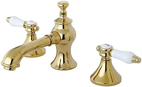 Kingston Brass Kc7062bpl robinet de toaletă larg răspândit cu Pop-Up din alamă, 5-5 / 8 inch în raza de scurgere, alamă lustruită