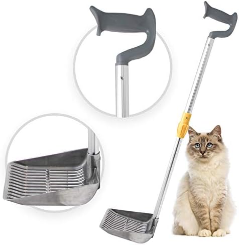 Iprimio Scoop Monster Stand Up Cat Litter Scooper - - mâner cu lungime reglabilă de până la 34 inch - accesoriu pentru cutie