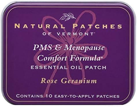 Patch-uri naturale de Vermont Rose Geranium PMS & amp; menopauza ulei esential de corp patch-uri, cutii de 10-Count