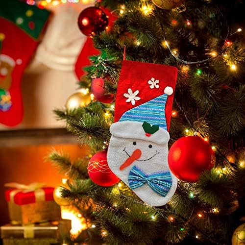 Inele de lumânare de iarnă pentru candelabru mini ciorapi de Crăciun 1 pachet de 4 Arbore de Crăciun ornament de card cadou