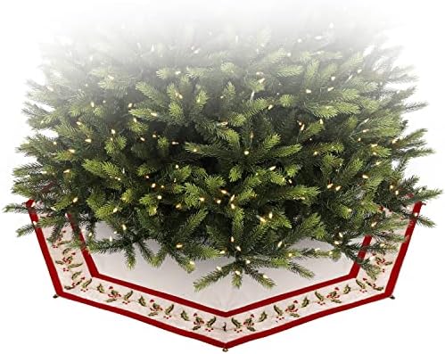 Regency International Brodh Holly Velvet Trim Fusta de copac, 52 inci, Crăciun, decor