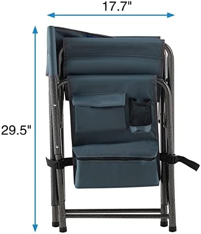 KJGJ 2 PC -uri set scaun pliabil în aer liber cu buzunare de depozitare Scaun ușor de depozitare pentru supraveghere pentru