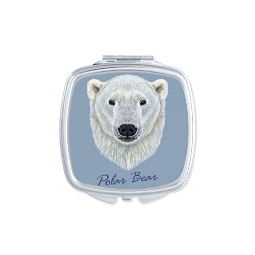Oglindă albă polară cu un urs polar de machiaj compact de buzunar compact de buzunar