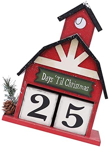 BESPORTBLE Crăciun Advent numărătoarea inversă Calendar Data blocuri de lemn masă birou Calendar timp Concept Decor pentru birou acasă decorare de vacanță