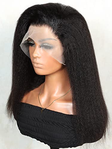 Peruci din dantelă umană Vdesc 13 * 4 Dantelă față scurtă Afro dreaptă perucă de păr uman pentru Femei negre