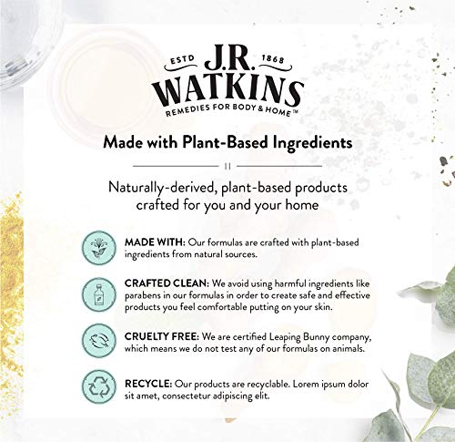 Săpun spumant pentru mâini J. R. Watkins pentru baie sau bucătărie, parfumat, fabricat în SUA și fără cruzime, 9 fl Oz, nucă