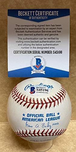 Lou Piniella New York Yankees a semnat autografat A. L. Baseball Beckett S45196