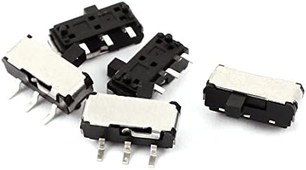 Aexit 5 buc Plug-in switch-uri 2 poziția dreaptă 3P SPDT Micro Slide Switch blocare comutare Outlet switch-uri negru