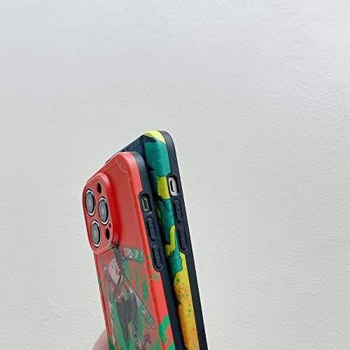 Carcasă telefonică Xiaoluu Chainsaw Man Compatibil cu iPhone 12, Denji Anime Telefon pentru iPhone 11 12 13 14, vine cu brelocul