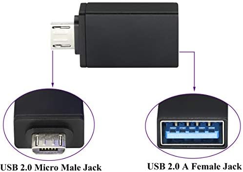 Adaptor AAOTOKK OTG Micro la USB, aliaj de aluminiu Micro USB masculin la USB 2.0 A adaptor OTG feminin pentru tablete smartphone