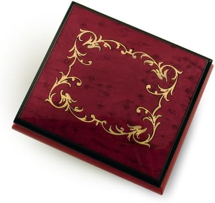 Cutie de muzică din lemn arabescă roșie clasică - multe melodii de ales - Too Ra loo ra