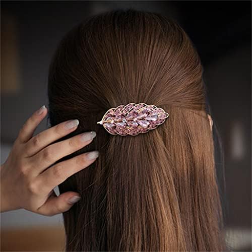 Clip de păr wenlii feminin spatele capului jumătate cravată păr frunza clip de primăvară clip floare clip de păr
