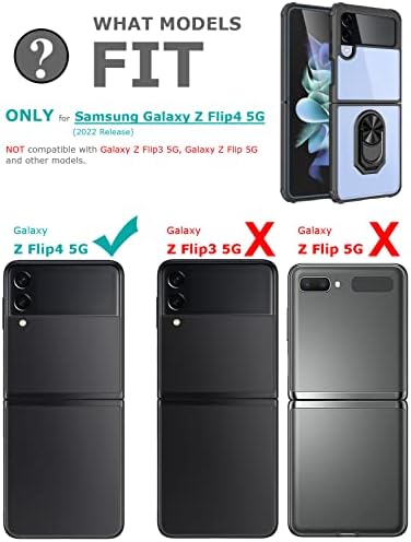 GREATRULY Kickstand clear Phone Case pentru Samsung Galaxy Z Flip4 5G, protecție împotriva căderii capac subțire pentru Galaxy