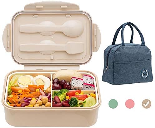 Cutii Bento pentru adulți, 1100 ml Bento Box pentru copii pentru copii cu ustensile, geantă izolată